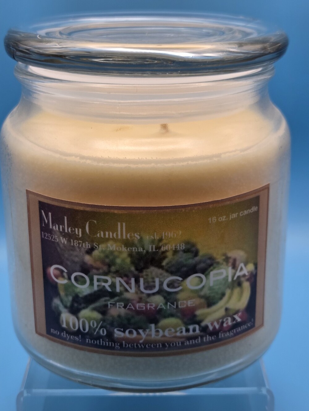Retired Marley Candles "Cornucopia" Scent 16 oz 100% Soybean Wax Candle - NWOT